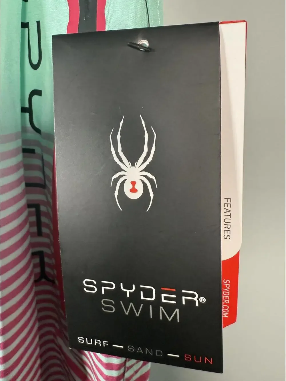 Spyder Men's Mint Green and Pink Gradient Swim Shorts